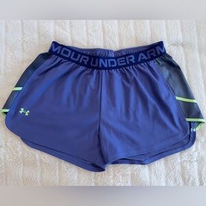 Women's Under Armour Athletic Shorts‎ Medium Neon Running Gym Athleisure Workout